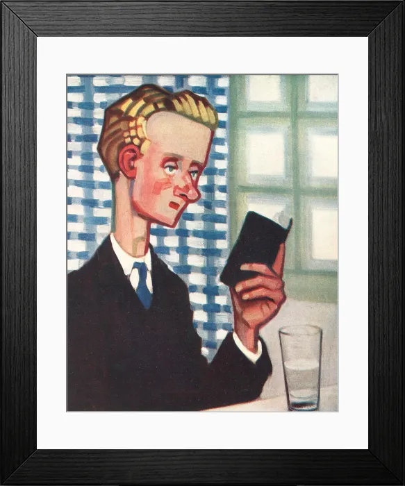 Framed Print : Water. A portrait painting of a man wearing a black suit Framed Print : Water. A portrait painting of a man wearing a black suit