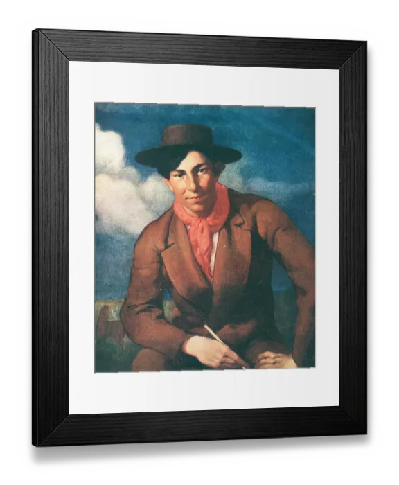 Framed Print : Joselito. A portrait painting of Joselito, a young man wearing a brown suit, hat Framed Print : Joselito. A portrait painting of Joselito, a young man wearing a brown suit, hat
