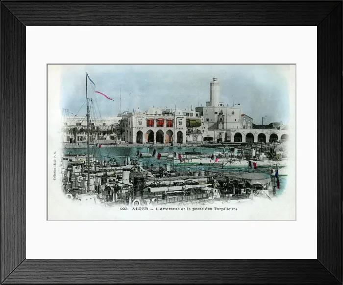 Framed Print : Algiers, Algeria, French Admiralty and Torpedo Boast Station Framed Print : Algiers, Algeria, French Admiralty and Torpedo Boast Station