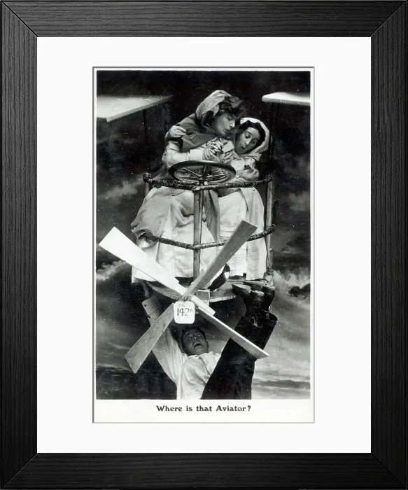Framed Print : Comic Postcard - Where is that Aviator? Framed Print : Comic Postcard - Where is that Aviator?