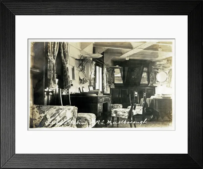 Framed Print : The Captain's Cabin aboard HMS Marlborough Framed Print : The Captain's Cabin aboard HMS Marlborough
