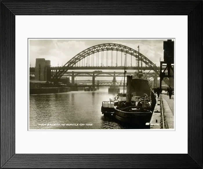 Framed Print : Four bridges across the River Tyne, Newcastle upon Tyne Framed Print : Four bridges across the River Tyne, Newcastle upon Tyne