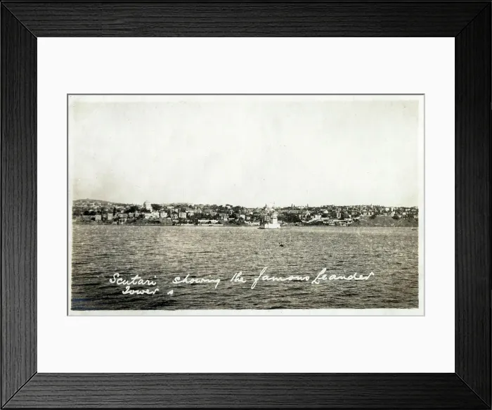 Framed Print : View across the Bosphorus toward Leander Tower and Scutari Framed Print : View across the Bosphorus toward Leander Tower and Scutari