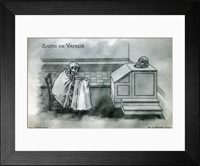 Framed Print : Health Treatment - Venerable gent enjoying a steam bath Framed Print : Health Treatment - Venerable gent enjoying a steam bath
