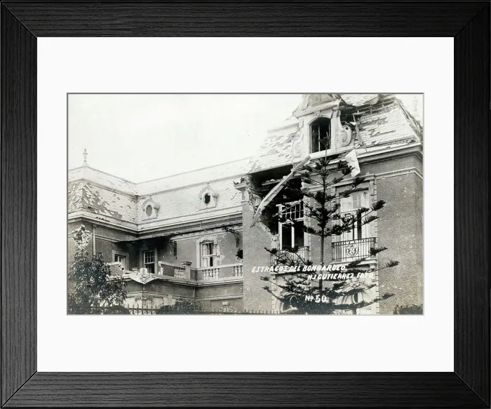 Framed Print : The Mexican Revolution - Bomb damage Framed Print : The Mexican Revolution - Bomb damage