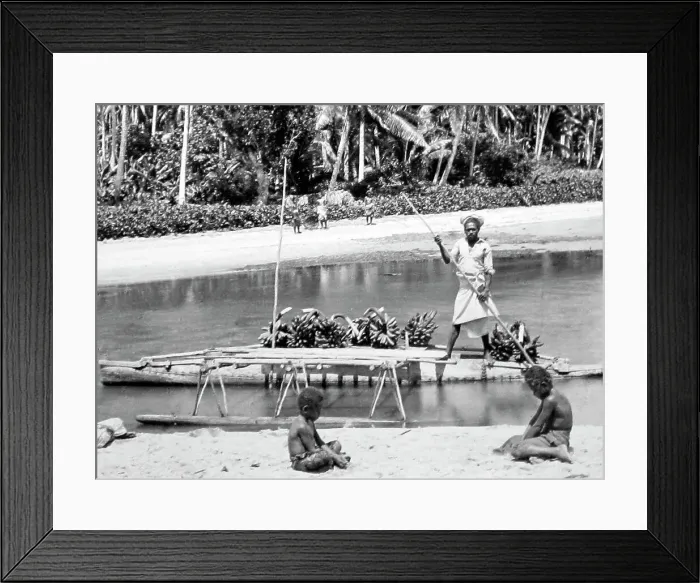 Framed Print : Canoe, Fiji, Victorian period Framed Print : Canoe, Fiji, Victorian period