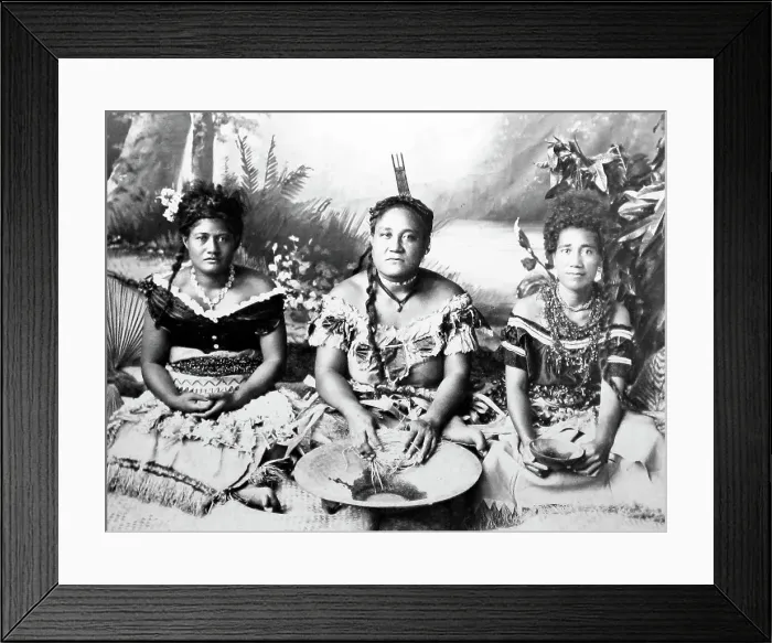 Framed Print : Women making cava, Tonga, Victorian period Framed Print : Women making cava, Tonga, Victorian period