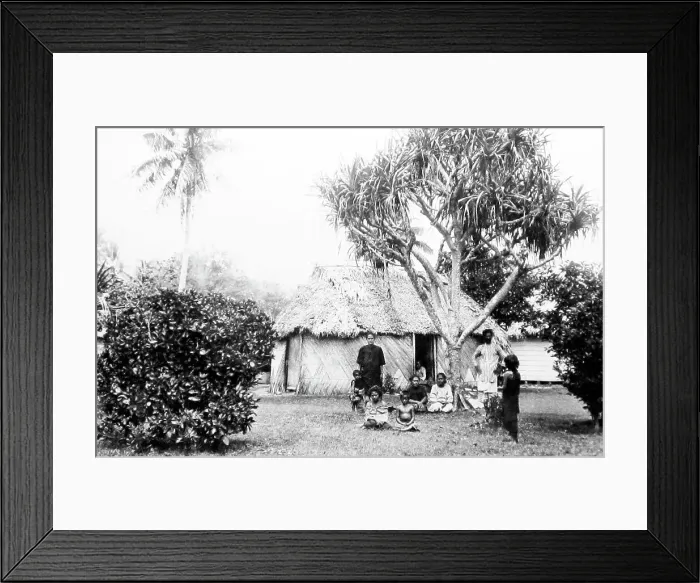 Framed Print : Village in Tonga, Victorian period Framed Print : Village in Tonga, Victorian period