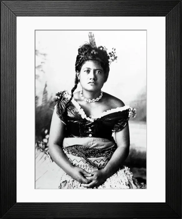 Framed Print : Wife of a village Chief, Samoa, Victorian period Framed Print : Wife of a village Chief, Samoa, Victorian period