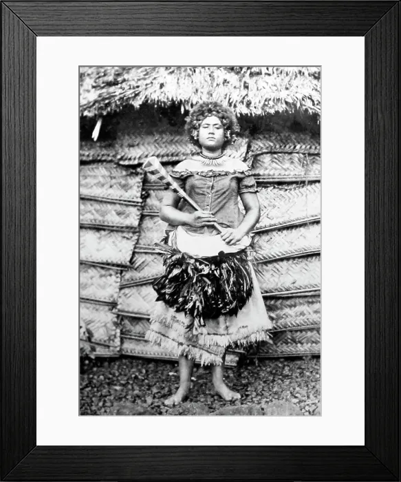 Framed Print : A female Chief, Samoa, Victorian period Framed Print : A female Chief, Samoa, Victorian period