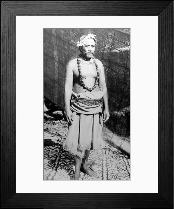 Framed Print : Village Chief, Samoa, Victorian period Framed Print : Village Chief, Samoa, Victorian period
