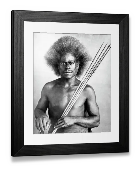 Framed Print : A Warrior, Solomon Islands, Victorian period Framed Print : A Warrior, Solomon Islands, Victorian period