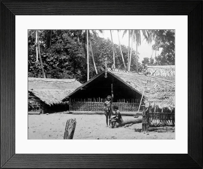 Framed Print : Village, Solomon Islands, Victorian period Framed Print : Village, Solomon Islands, Victorian period