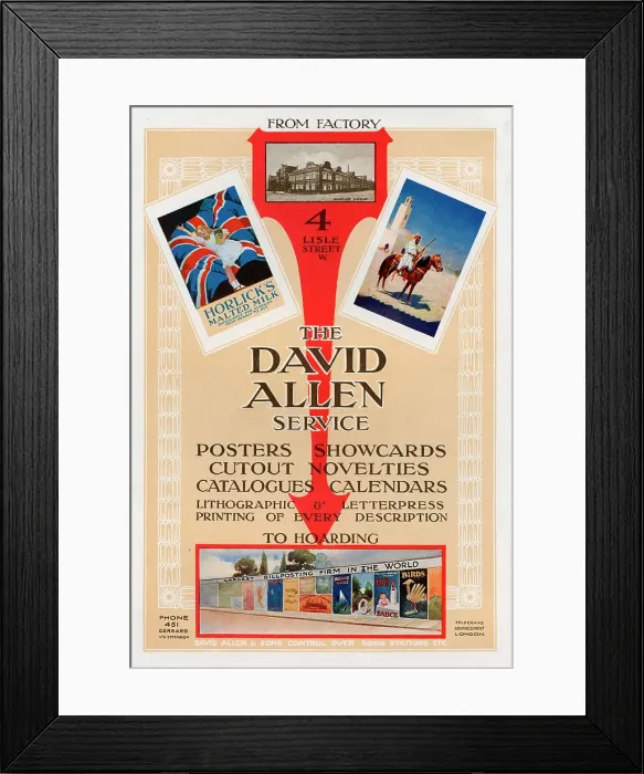 Framed Print : Advertisement for David Allen Printers and Printing Framed Print : Advertisement for David Allen Printers and Printing