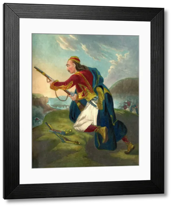 Framed Print : Markos Botsaris chieftain of the Souliotes Framed Print : Markos Botsaris chieftain of the Souliotes