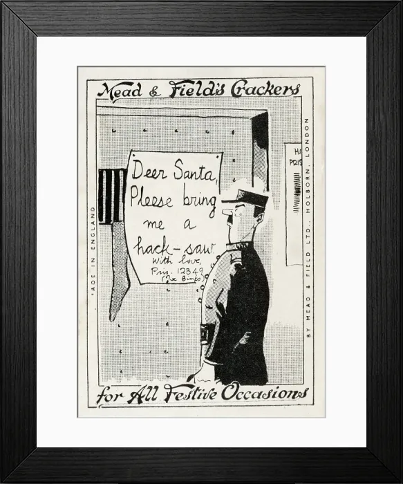 Framed Print : Prison warden reads prisoner's letter requesting a hacksaw Framed Print : Prison warden reads prisoner's letter requesting a hacksaw