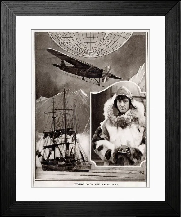 Framed Print : Rear-Admiral Richard Bird flying over the South Pole Framed Print : Rear-Admiral Richard Bird flying over the South Pole