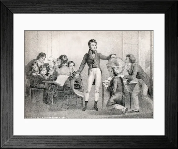 Framed Print : The Duke d'Orleans, Louis Phillipe teaching his children Framed Print : The Duke d'Orleans, Louis Phillipe teaching his children