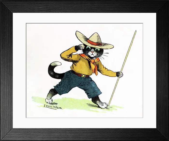 Framed Print : Louis Wain - The Cat Scouts, 1912 Framed Print : Louis Wain - The Cat Scouts, 1912