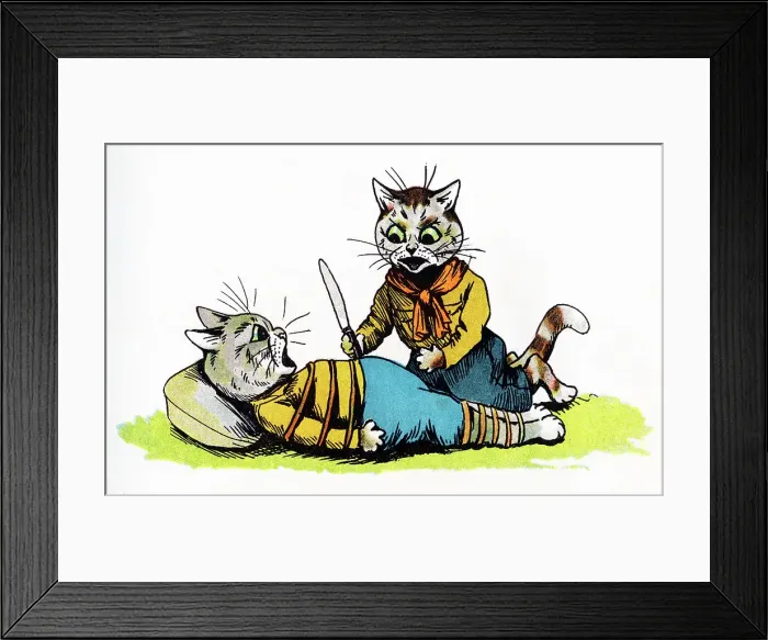 Framed Print : Louis Wain - The Cat Scouts, 1912 Framed Print : Louis Wain - The Cat Scouts, 1912