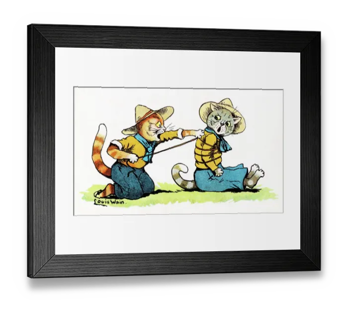 Framed Print : Louis Wain - The Cat Scouts, 1912 Framed Print : Louis Wain - The Cat Scouts, 1912