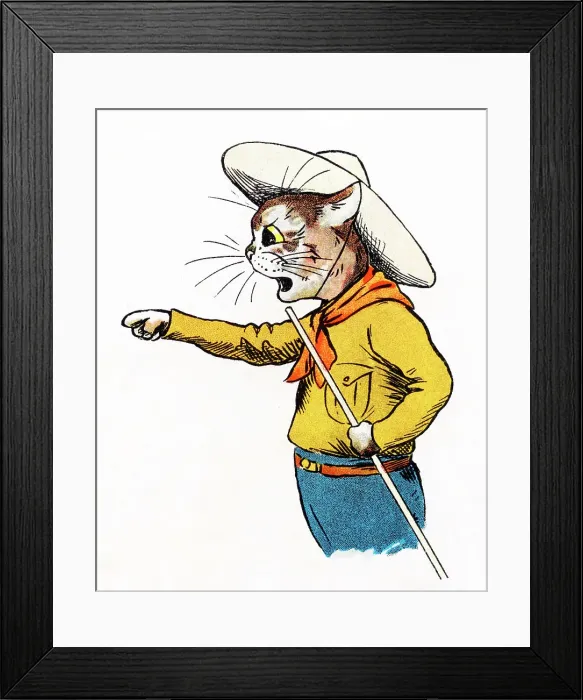 Framed Print : Louis Wain - The Cat Scouts, 1912 Framed Print : Louis Wain - The Cat Scouts, 1912