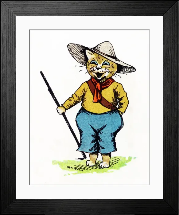 Framed Print : Louis Wain - The Cat Scouts, 1912 Framed Print : Louis Wain - The Cat Scouts, 1912