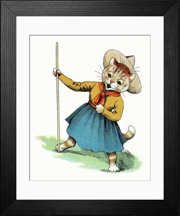 Framed Print : Louis Wain Cat Scout's sister a Cat Guide Framed Print : Louis Wain Cat Scout's sister a Cat Guide
