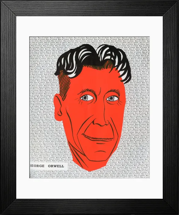 Framed Print : Caricature of George Otwell, novelist by Butterfield Framed Print : Caricature of George Otwell, novelist by Butterfield