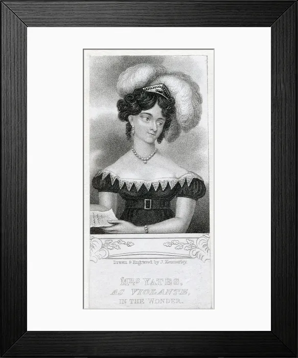 Framed Print : Mrs Mary Ann Yates, early 19th century actress as Violante Framed Print : Mrs Mary Ann Yates, early 19th century actress as Violante