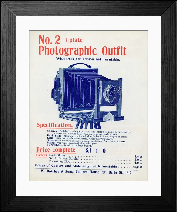 Framed Print : No 2 Quarter Plate Photographic Camera Outfit Framed Print : No 2 Quarter Plate Photographic Camera Outfit
