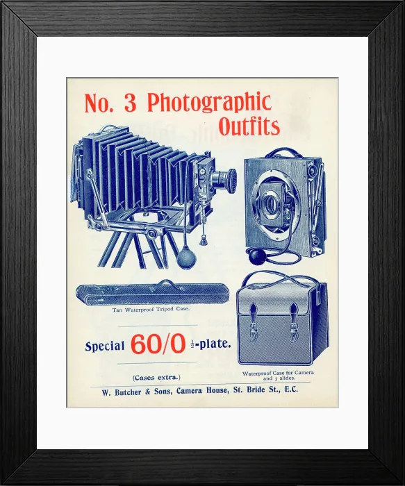 Framed Print : No 3 Half Plate Photographic Camera Outfit Framed Print : No 3 Half Plate Photographic Camera Outfit