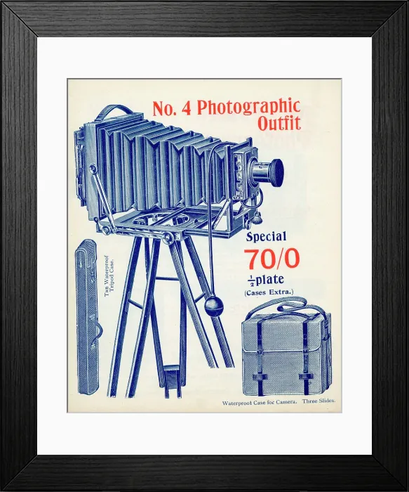 Framed Print : No 4 Half Plate Photographic Camera Outfit Framed Print : No 4 Half Plate Photographic Camera Outfit