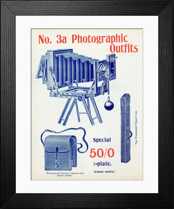 Framed Print : No 3A Half Plate Photographic Camera Outfit Framed Print : No 3A Half Plate Photographic Camera Outfit