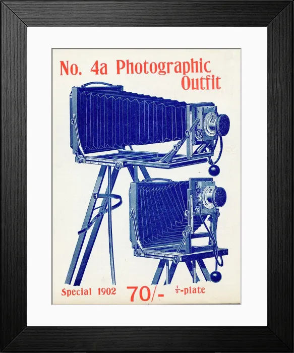 Framed Print : No 4A Half Plate Photographic Camera Outfit Framed Print : No 4A Half Plate Photographic Camera Outfit