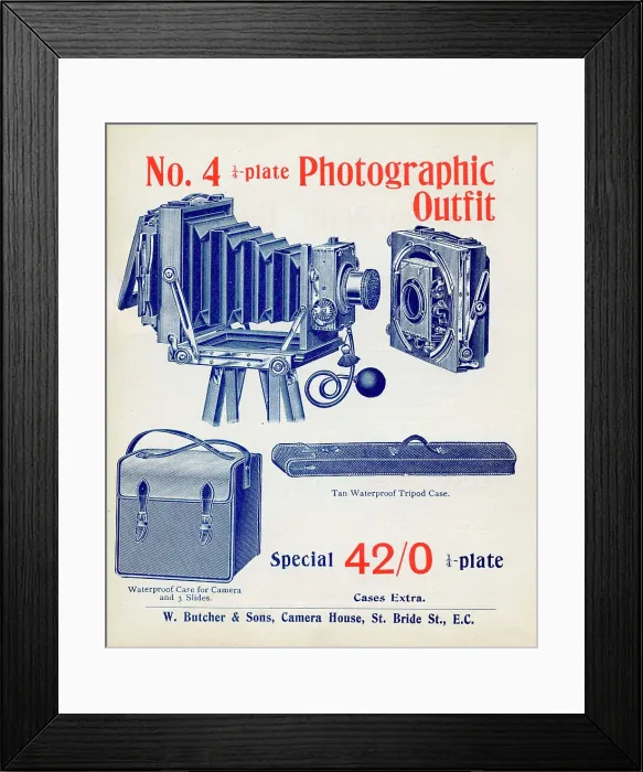 Framed Print : No 4 Quarter Plate Photographic Camera Outfit Framed Print : No 4 Quarter Plate Photographic Camera Outfit