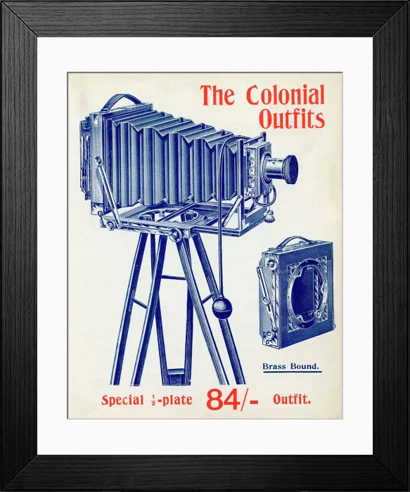 Framed Print : No 5 Half Plate Colonial Photographic Camera Outfit Framed Print : No 5 Half Plate Colonial Photographic Camera Outfit