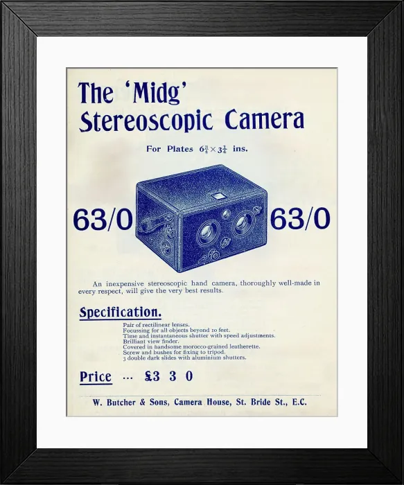 Framed Print : The Midg Stereoscopic Camera Framed Print : The Midg Stereoscopic Camera
