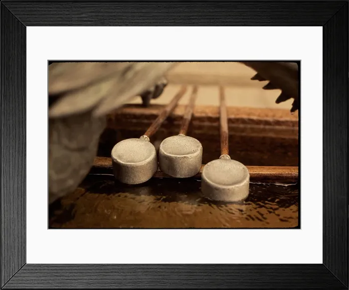 Framed Print : Kyoto Kiyomizu-I Drinking Ladles, Japan Framed Print : Kyoto Kiyomizu-I Drinking Ladles, Japan