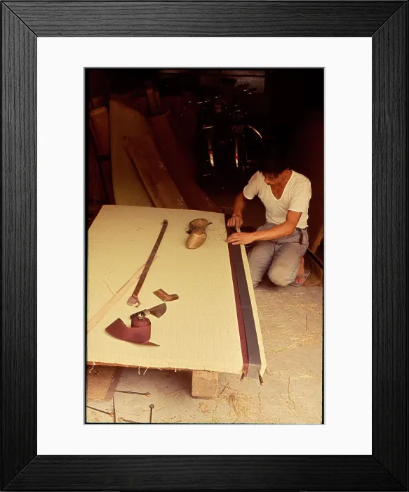 Framed Print : Kyoto Tatami Mats Being Made, Japan Framed Print : Kyoto Tatami Mats Being Made, Japan