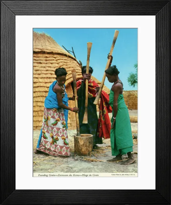Framed Print : Africa - Women Pounding grain Framed Print : Africa - Women Pounding grain
