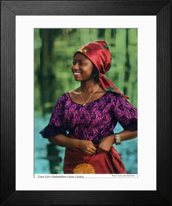 Framed Print : Africa - West African Town Girl