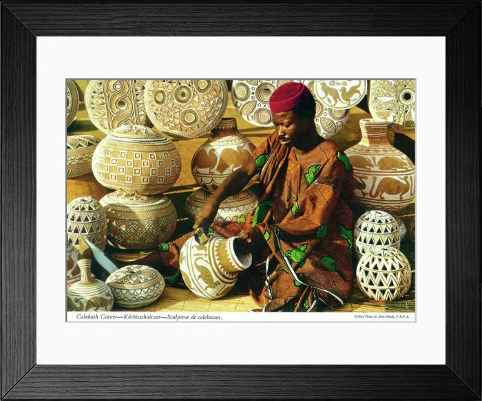 Framed Print : Africa - Nigeria - Calabash Carver Framed Print : Africa - Nigeria - Calabash Carver