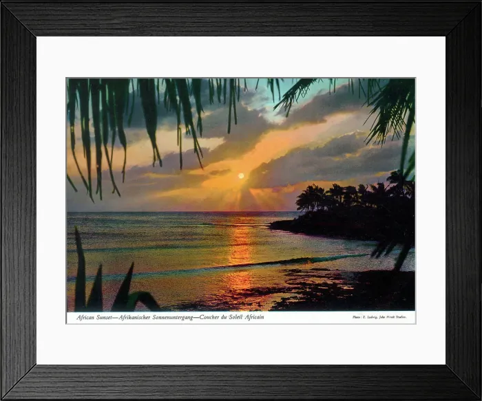 Framed Print : Africa - Sunset over a beach on the West coast Framed Print : Africa - Sunset over a beach on the West coast