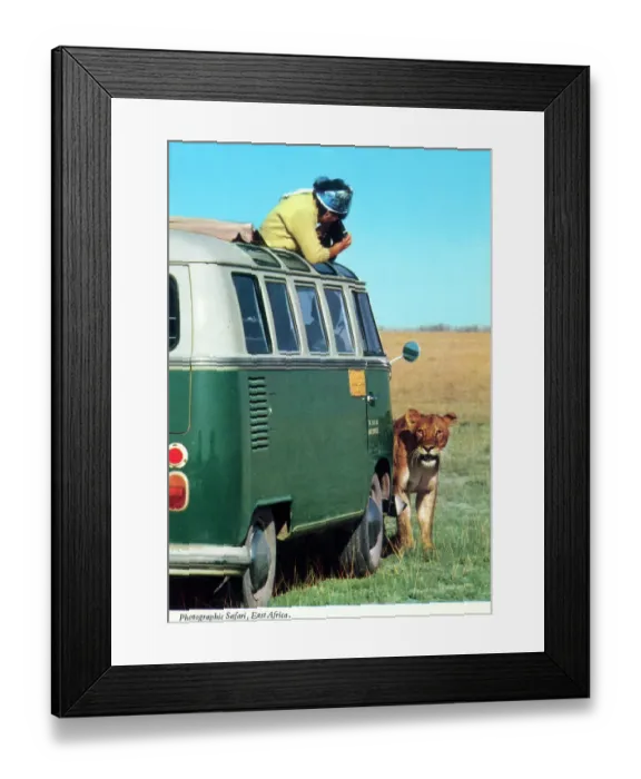 Framed Print : Africa - Photographic Safari - VW Combi Microbus Framed Print : Africa - Photographic Safari - VW Combi Microbus