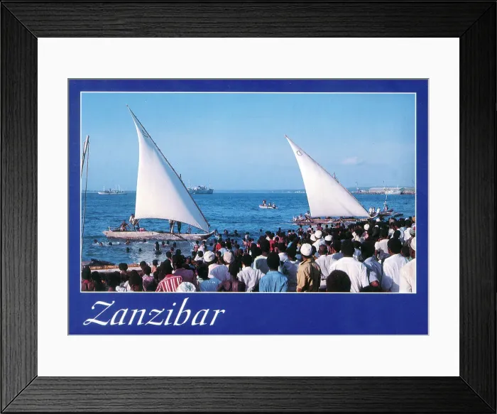 Framed Print : Africa - Zanzibar - Fishing Dhows racing Framed Print : Africa - Zanzibar - Fishing Dhows racing