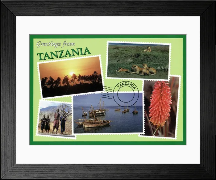 Framed Print : Africa - Tanzania - Greetings Multi-view Postcard Framed Print : Africa - Tanzania - Greetings Multi-view Postcard