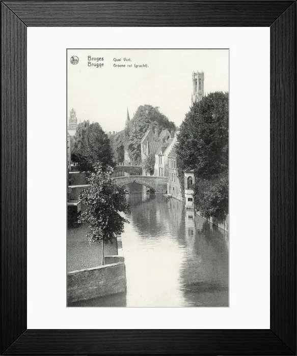 Framed Print : Bridges and Green Quay, Bruges, Belgium Framed Print : Bridges and Green Quay, Bruges, Belgium