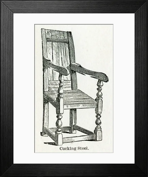 Framed Print : 17th century Cucking Stool Framed Print : 17th century Cucking Stool
