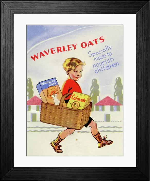 Framed Print : Advert for Colman's Waverley Oats Framed Print : Advert for Colman's Waverley Oats